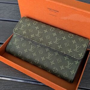 Louis Vuitton Olive Green Monogram Long Wallet